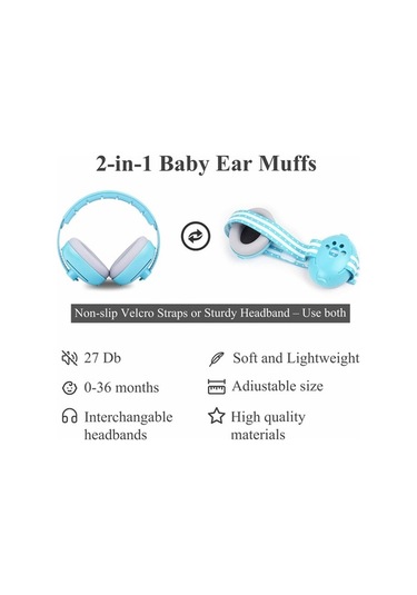 Didadodo Güneş Gülümseme Bebek Kulaklığı, Gürültü Koruması, 0-2 Yaş, Güvenli