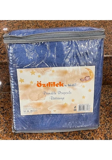 Özdilek Pamuklu Ponponlu Bebek Battaniyesi Yeşil