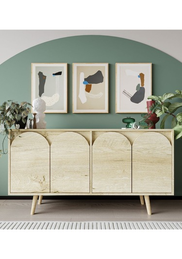 Venezia Ahşap Ayaklı Bohem Konsol Safir Meşe 150 Cm