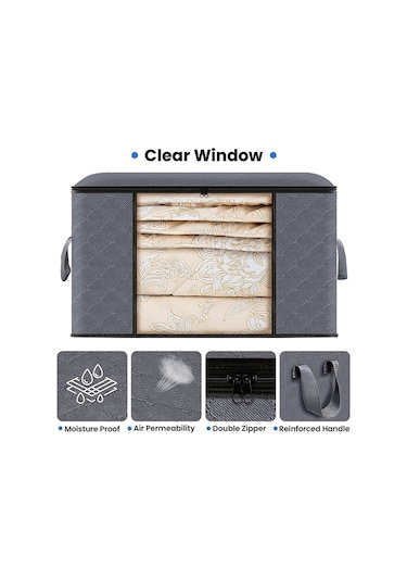 Cbtx 35l 50x35x20cm Yatak Altı Dokumasız Konteyner Kutusu Battaniye Yorgan Saklama Çantası