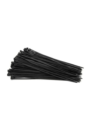 200 Adet Siyah Plastik Cırt Kelepçe Kablo Bağı 4.8x300mm