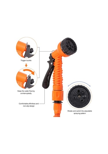 Besthome1 Genişleyici Bahçe Hortumu - 7 Fonksiyonlu Püskürtme Başlığı, 125ft/38m Yüksek Basınçlı Esnek Hortum