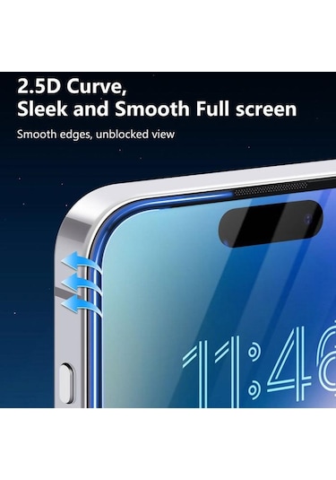 Joyroom Apple Uyumlu iPhone 16 Pro Gerçek Corning Gorilla Glass Cam Ekran Koruyucu