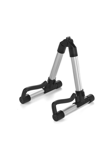 Ruicoo Alüminyum Alloy Ukulele Stantı 18-26 İnç İçin Taşınabilir A-çerçeve Yumuşak Yastıklarla Gümüş Renkli