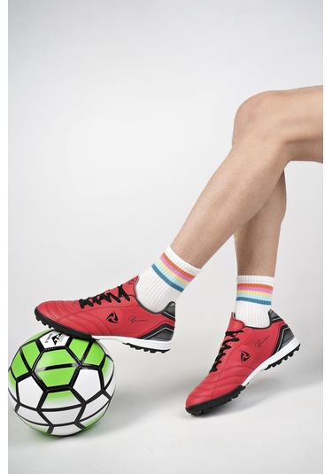 Muggo Peter Unisex Halı Saha Çim Saha Futbol Ayakkabısı Kırmızı