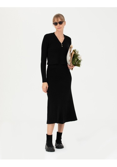 Pierre Cardin Kadın Siyah Triko Kazak 50276214-vr046 Siyah