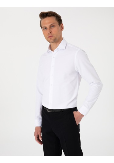 Pierre Cardin Erkek Beyaz Gömlek Desenli 50307108-vr013 Beyaz