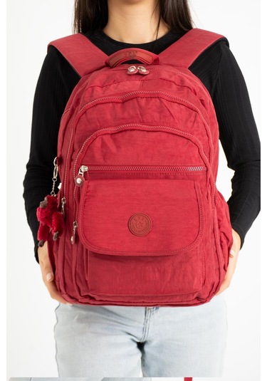Ultra Hafif Çok Cepli Su Geçirmez Sırt Çantası Kırmızı Model:571-2a - Kırmızı