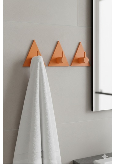 4 Lü Askılık Havlu Askısı, Bornoz Askısı, Kapı Arkası, Duvara Monte, Dayanıklı Malzeme, Turuncu 5 Turuncu