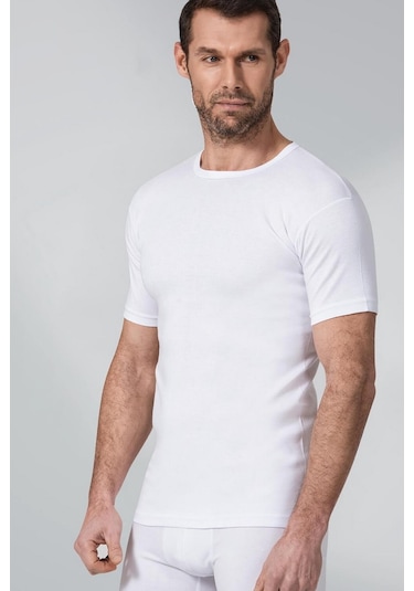 Namaldi Erkek Ribana O Yaka İnce Biyeli Fanila 3'Lü Paket - 111 Beyaz