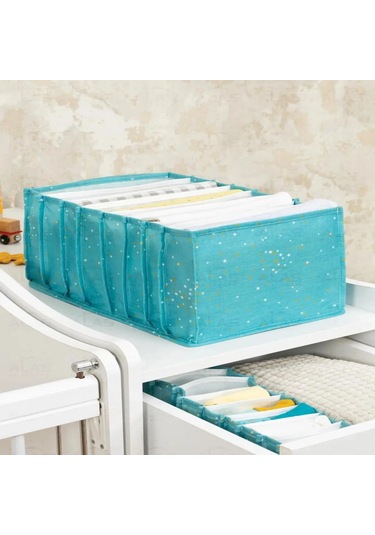 Bebek Çekmece Akordion Düzenleyici 15x43x14 Cm Mavi