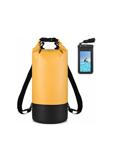 Springsun 10l/20l Su Geçirmez Sırt Çantası, Pvc Malzeme, Seyahat Ve Su Sporları İçin Roll-top Kuru Çanta, Telefon Kılıfı Dahil