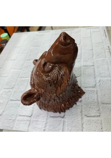 Dekoratif Ayı Duvar Heykeli Asılabilir Hediyelik 25x19 Cm