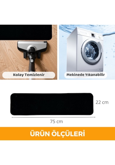 Beylini Kaymaz Merdiven Halısı Kendinden Yapışkanlı 1 Adet 20x75 Siyah