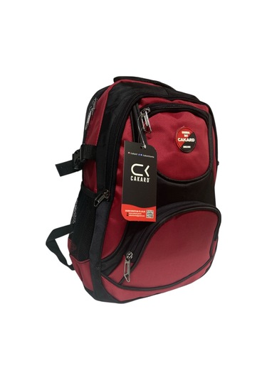 Büyük Su Geçirmeyen Kalın Kumaş Ortopedik Çok Bölmeli Okul Gezi Seyahat Kamp Sırt Çantası 32cmx47cm Kırmızı