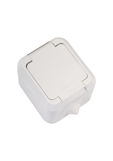 Makel Nemliyer Kapaklı Sıva Üstü Beyaz Topraklı Priz