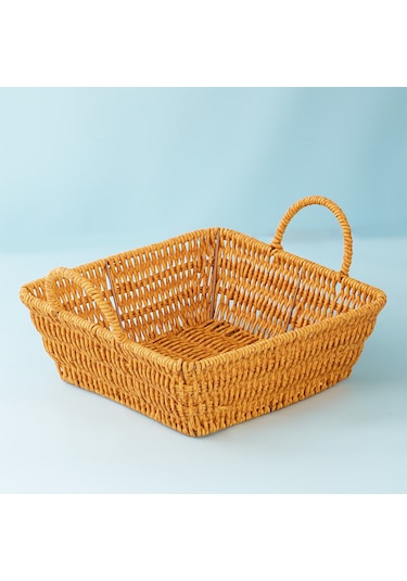 Porsima 303d 3lü Düzenleyici Kare Hasır Sepet Seti Ekmeklik Sepet