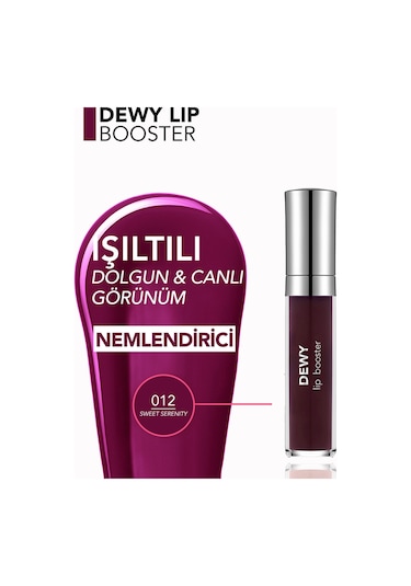 Dewy Lip Booster Dolgunlaştırıcı Etkili Yarı Transparan Dudak Parlatıcısı 8682536094047 012 Sweet Serenıty