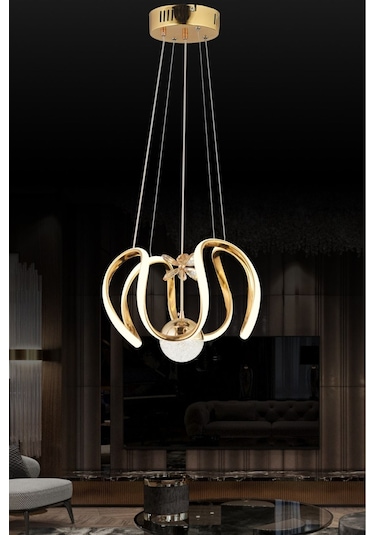 Ey-El Tasarım Modern Sakıt Led Avize 3 Renk Led A+++ Gold