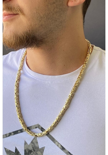 Zümrüt Sarraf 14 Ayar Altın Erkek L Kral Zincir Kolye