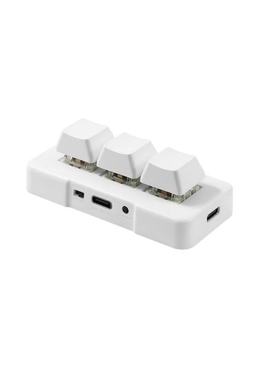 Geeksen 3 Tuşlu Kablolu Mini Özelleştirilmiş Klavye Mekanik Mavi Anahtarlı Çıkarılabilir Veri Kablosu Beyaz