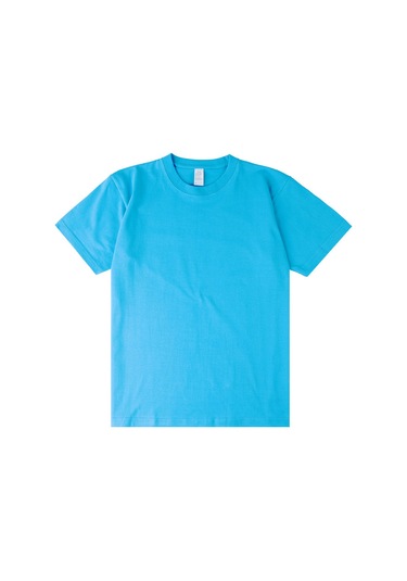 Yeni Japon Ağır Sıklet Düz Pamuklu Kısa Kollu Turkuaz Zümrüt Mavisi