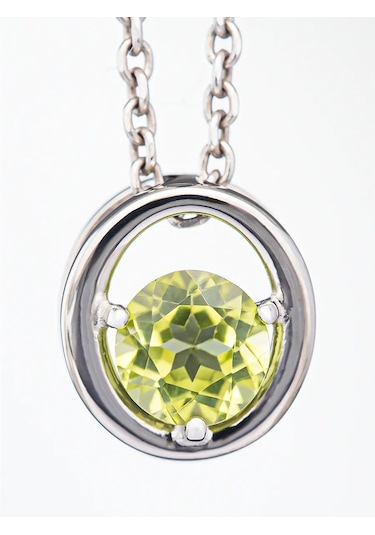 Uvelirnye Tradicii Doğal Krizolitli 925 Ayar Gümüş Kolye 219801152