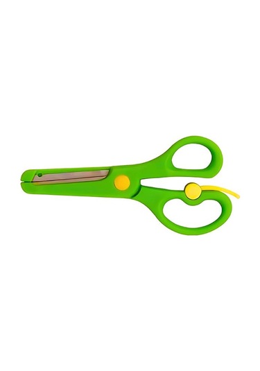 Neon Plastik Korumalı Küt Uçlu Yaylı Çocuk Okul Makası 10lu Set