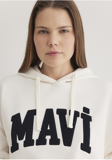 Mavi Logo Sweatshırt Hindistan Cevizi