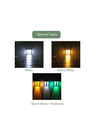 Hombey Güneş Enerjili Dış Mekan Yarıçember Duvar Lambası, Ip65 Su Geçirmez, 6 Led Işıklı, Otomatik Işık Kontrolü, 1000mah Şarj Edilebilir Pil, Islak Beyaz + Renkli Işık Seçenekleri Çok Renkli