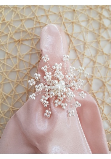 Pekars Gümüş Renk Kartanesi Peçete Yüzüğü 6 Adet Peçetelik