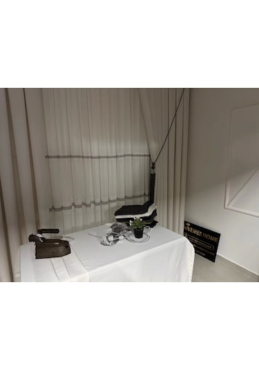 Nivemeshome Krem 140x220 Keten Masa Örtüsü Krem