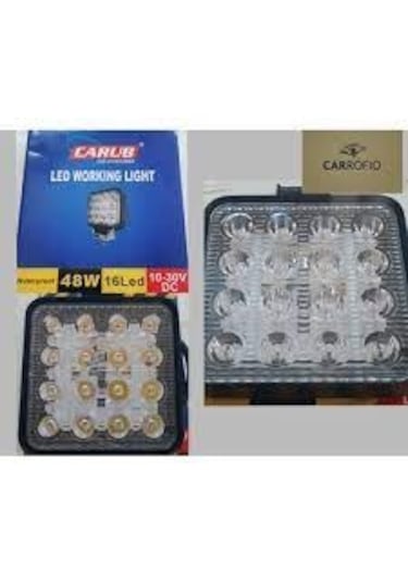 Carub Off Road Gündüz Farı 16 Led Kare 48 Watt