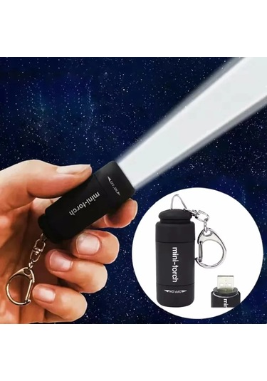 Dongjing Usb Şarj Edilebilir Led Çok Fonksiyonlu Güçlü Işık Cep Siyah