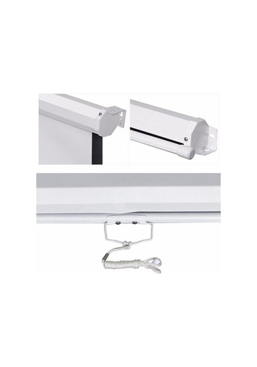 Codegen Fax-30 300x225 Cm Storlu Manuel Fiber Glass Projeksiyon Perdesi Arkası Siyah Fonlu