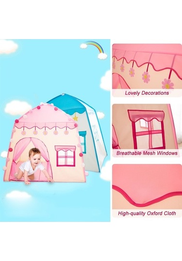 Novahub Çocuk Oyun Çadırı - Dış Mekan Uygun İç/dış Mekan Pembe/mavi Seçenekli Mavi Mavi