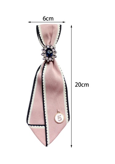 Magideal Suntek Kadın Boyun Kravatı İpeksi Retro Tarzı Beyaz-pembe Beyaz - Pembe