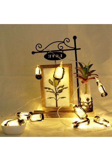 Honmex 1.5m 10 Led Kerosene Flaşlı Sürekli Aydınlatma Noel Dekorasyon Lambası, 2xaa Pil İle Islak Beyaz Işık Ilık Beyaz