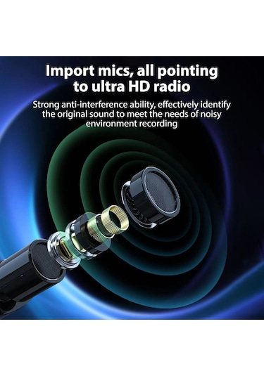 Youtek M3 Kablosuz Kolluk Mikrofonu: Akıllı Telefon Canlı Yayın Ses Alıcı, Gürültü Engelleme Fonksiyonu, 20m Uzaklıkta Veri Aktarımı