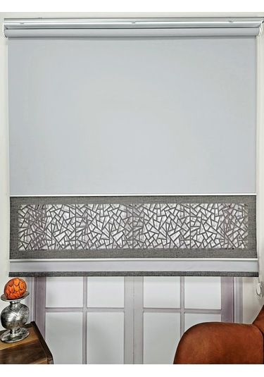 Yeni Nesil Çift Renk Lazer Stor Perde Mat Kalın Kumaşlı Renk Seçenekli Gri