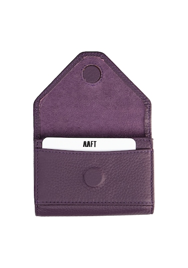 Mft Leather Hakiki Deri Kadın Akordiyon Cüzdan Mia 2190 Flother Mat Mor