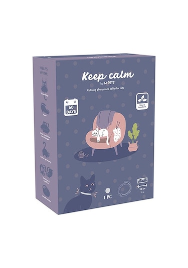 M-pets Keep Calm Calming Sakinleştici Kedi Tasması Gri 244-77004.01
