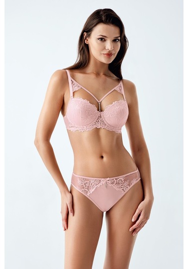 Luw 6120 Pudra Dolgulu Sütyen Takım Ip Detaylı 2Li Takım Pudra