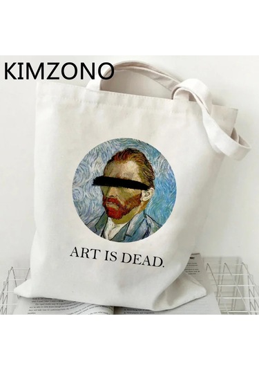 Snapbuy Van Gogh Dokuma Alışveriş Çantası - Eko Tote Çanta, Bakkal Ve Market Alışverişleri İçin 95 Karakter Unisex Altın