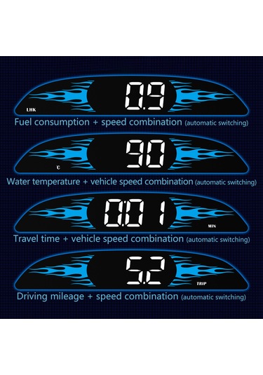 Jeehugo B2 Obdⅱ Araç Hud Monitörü 4 İnç Ekran - Hız/tüp Sıcaklığı/güç Tüketimi Gösterimi Ve 6 Alarm Fonksiyonu