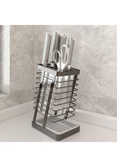 Siyah 304 Paslanmaz Çelik Mutfak Bıçağı Tutucusu, Mutfak Bıçağı Tutucusu, Depolama Rafı, Ev Drenaj Tezgahı, Sebze Bıçağı Tutucusu, Depolama Rafı