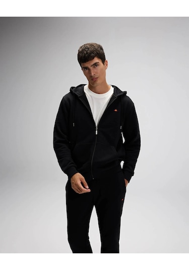 Ellesse Fermuarlı Kapüşonlu Siyah Erkek Sweatshirt Em581 Siyah