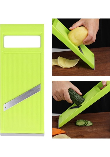Konesam El Tipi Çelik Sebze-fruit Dilimleyici, Ergonomik Saplı, Kurutulabilir, Hafif Mutfak Aleti Yeşil Diğer