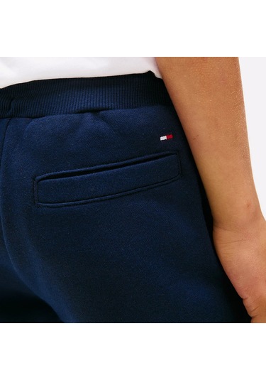 Tommy Hilfiger Cuffed Leg Logo Çocuk Siyah Eşofman Altı Kb0kb09559 Siyah