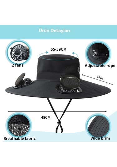 2025 Yeni Güneş Fanı Açık Hava Balıkçılık Şapkası